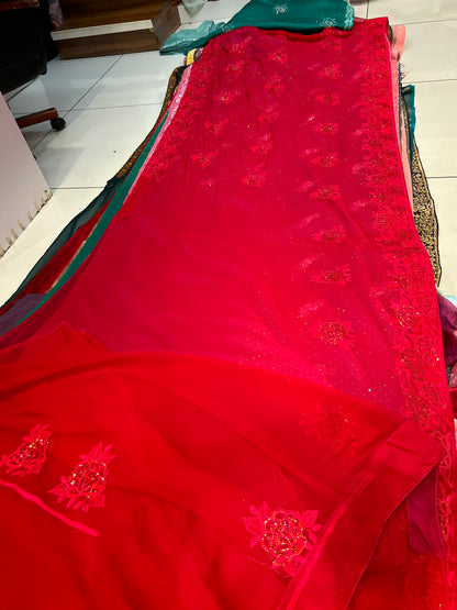 Elegant Red Floral saree