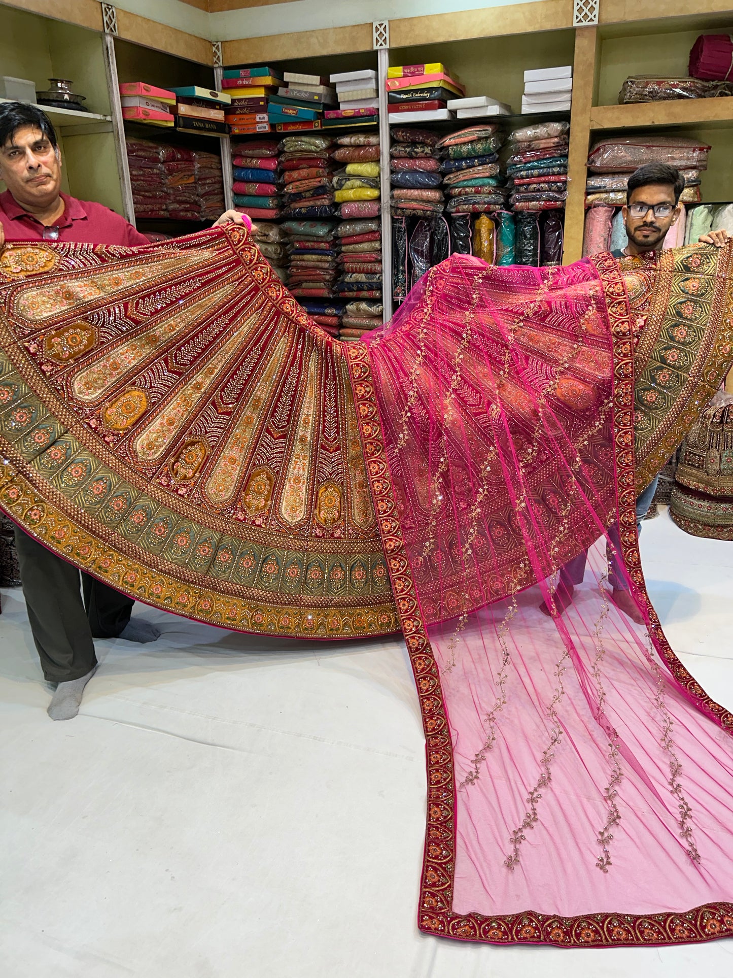 Cherry maroon Designer bridal Lehenga