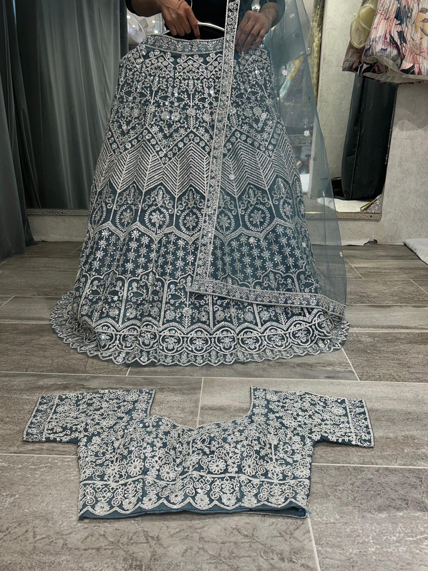 Stuning sky blue lehenga