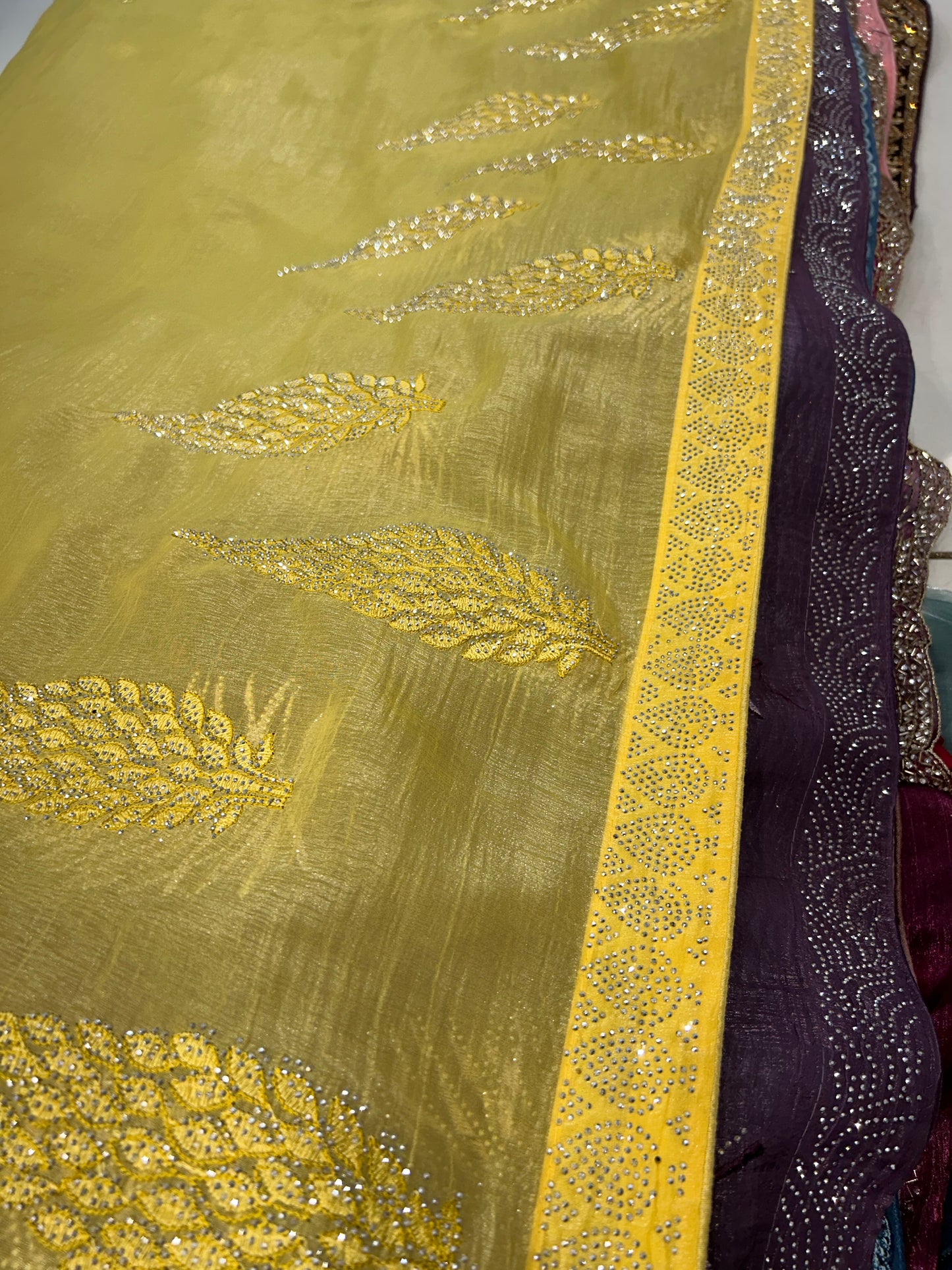 Yellow Haldi mehendi saree