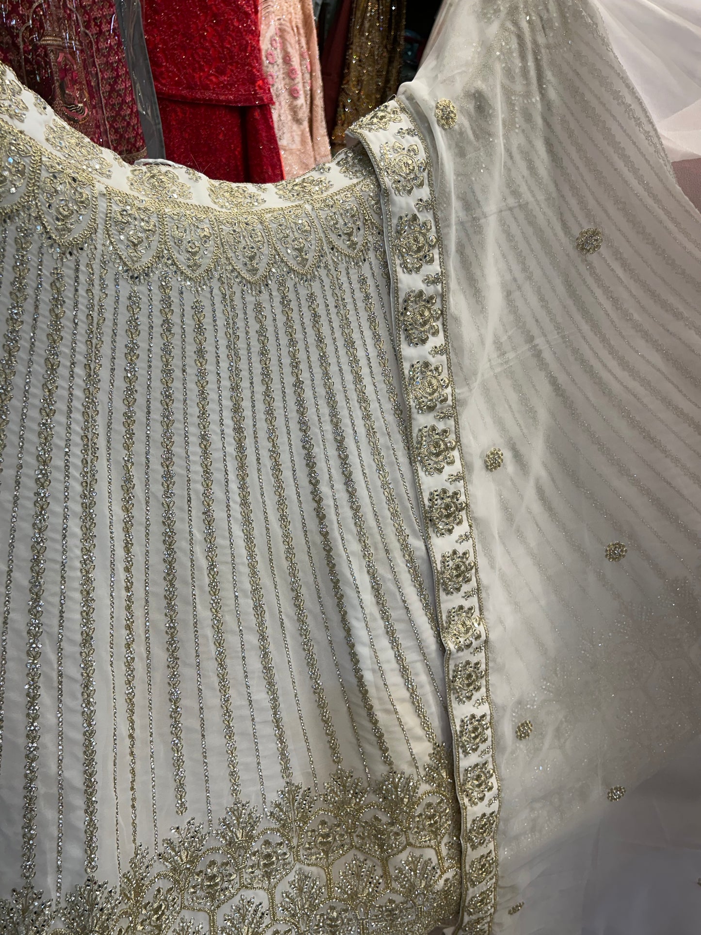 Something different white Lehenga