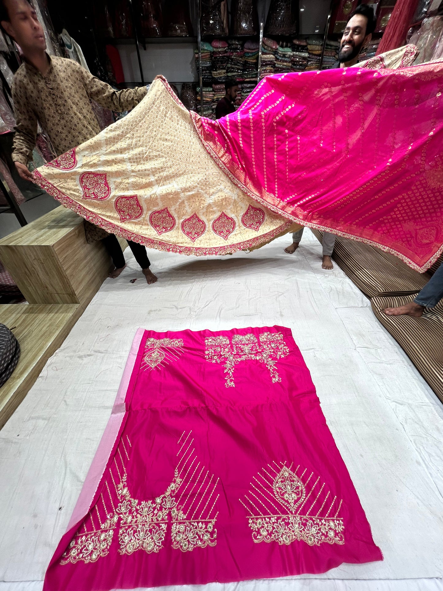 Fabulous white Pink Contrast Lehenga