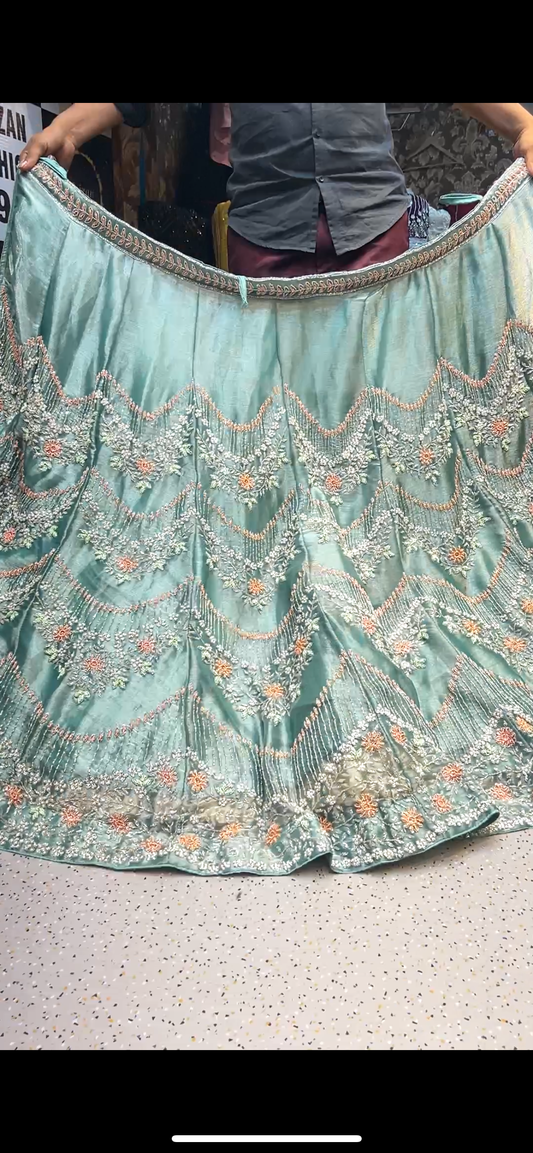 WOW aqua blue Lehenga