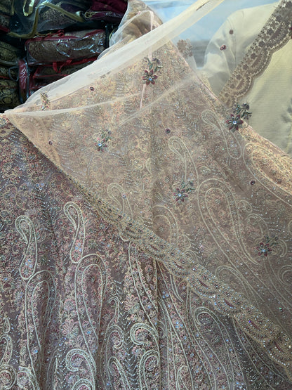 Baby pink designer lehenga