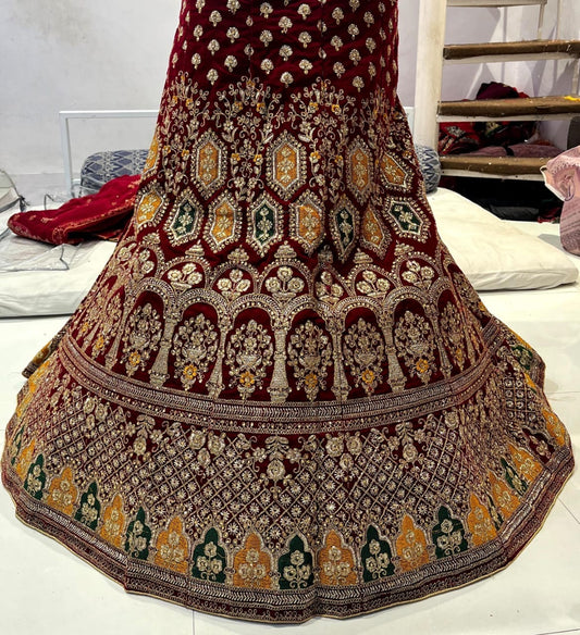 Beautiful maroon bridal Lehenga