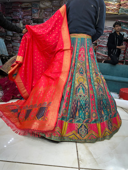 Astonishing Banarasi multicolour lehenga