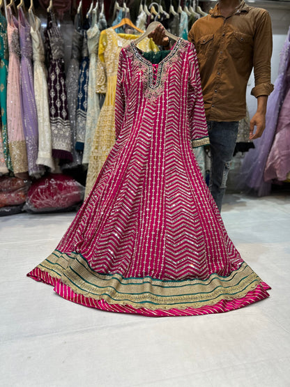 Astonishing dark pink gown