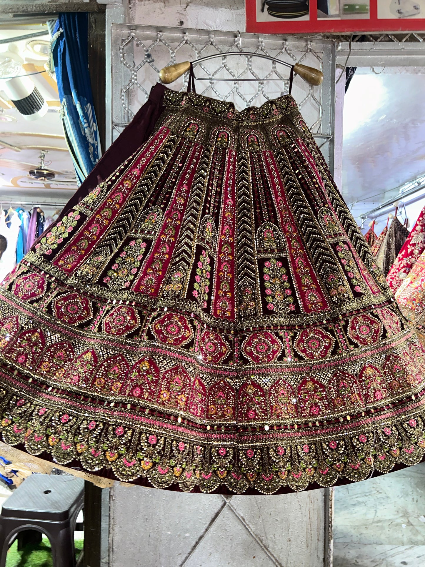 Famous Stunning maroon pink lehenga