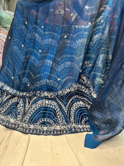 Bonita lehenga de fiesta azul