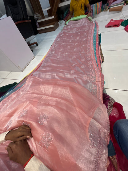 Premium baby pink saree