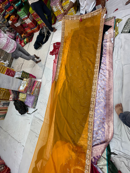 Yellow haldi mehendi Saree