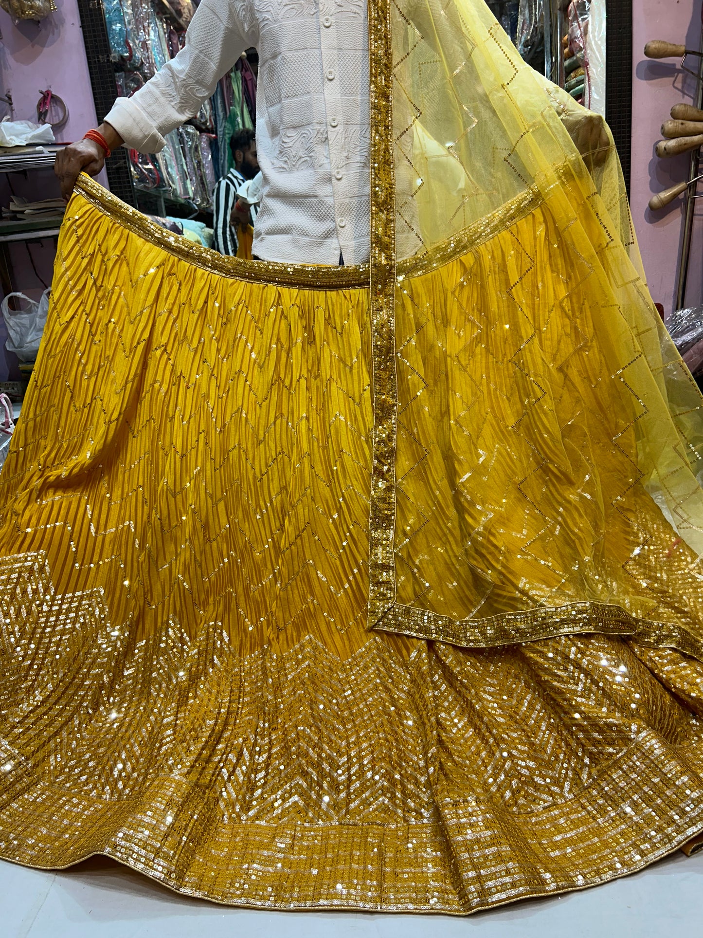 Rajwada yellow Lehenga