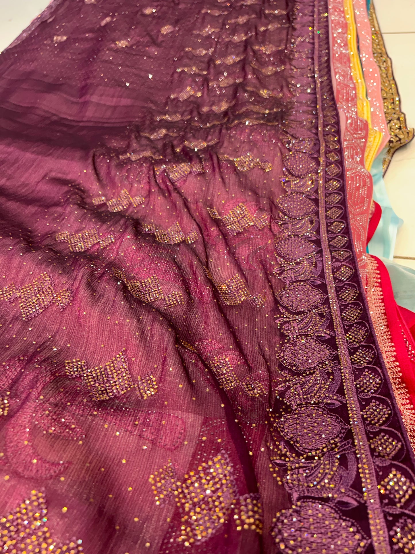 Violet purple saree