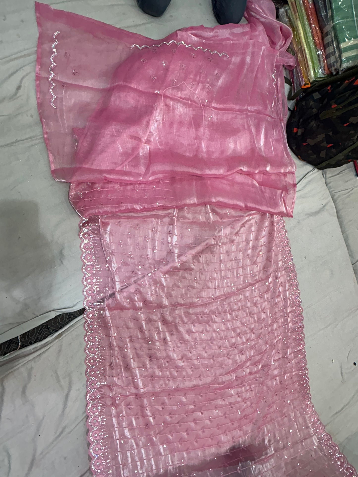 Fabulous baby pink saree