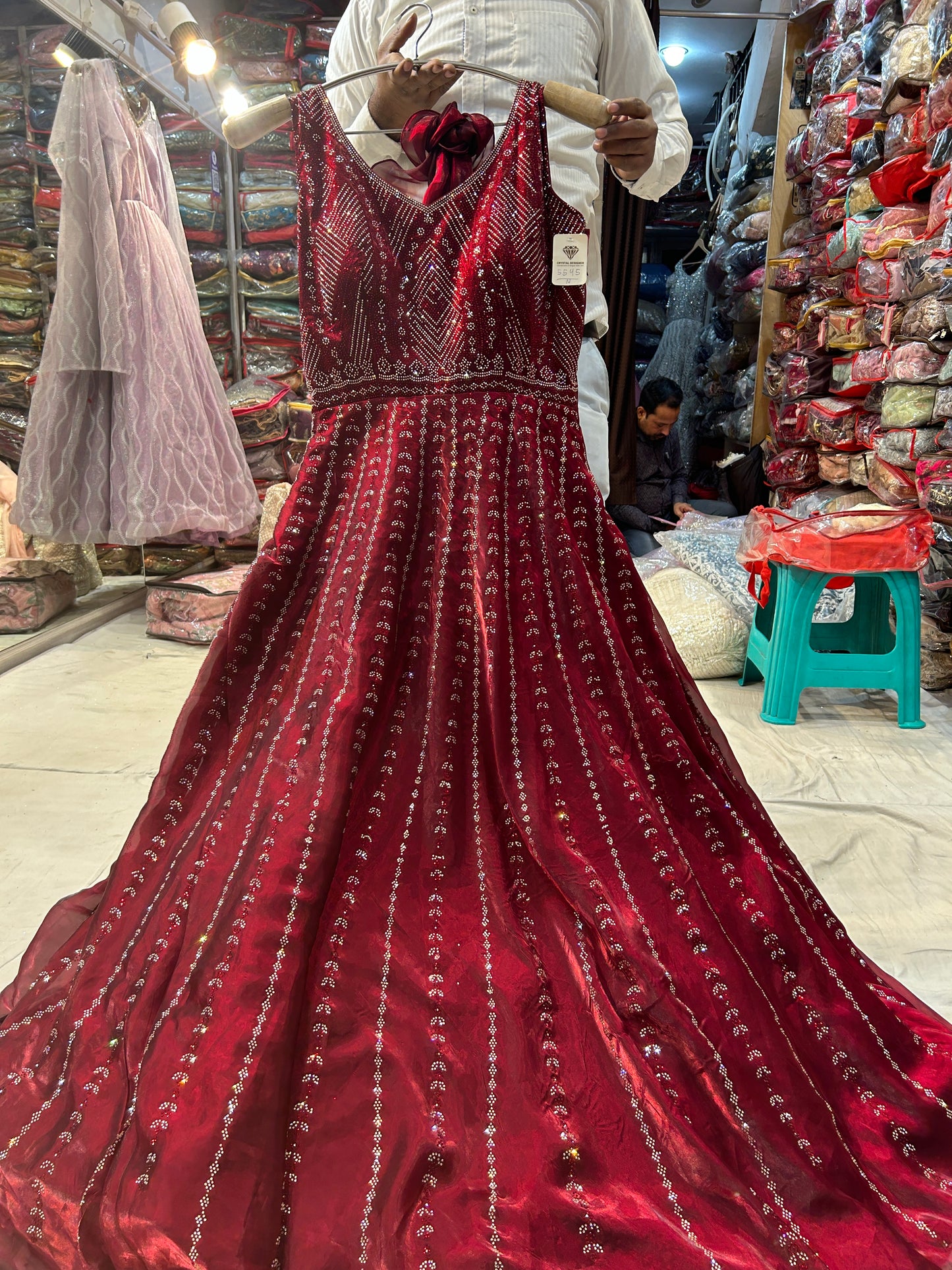 Red Shinning Gown Dress