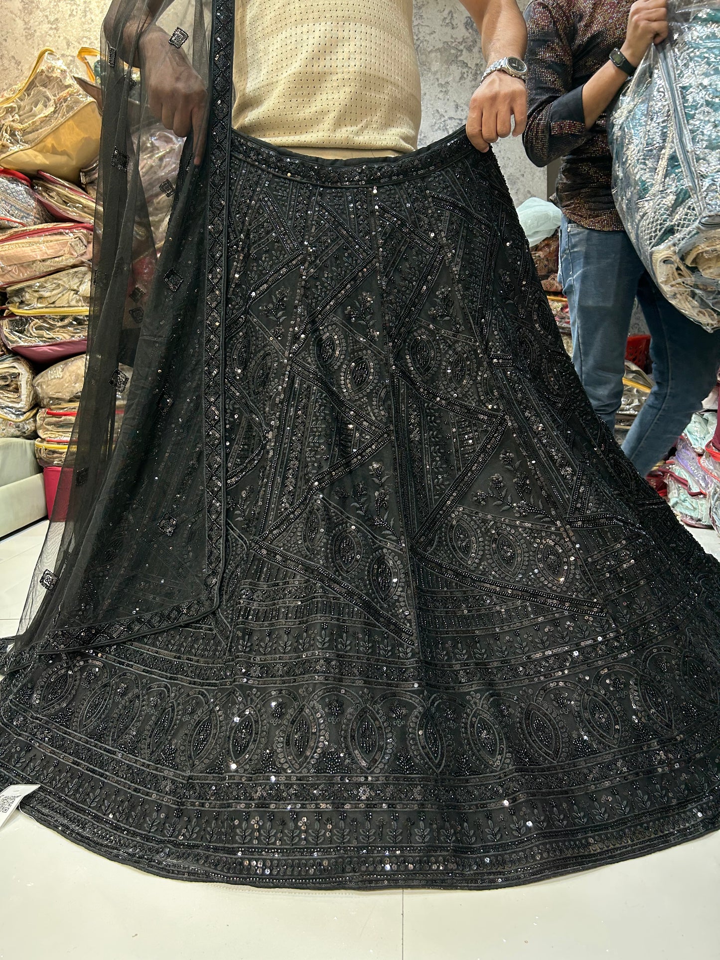 Lehenga negra de diseñador