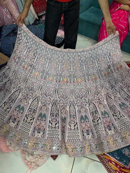 Amazing pink blue designer Lehenga