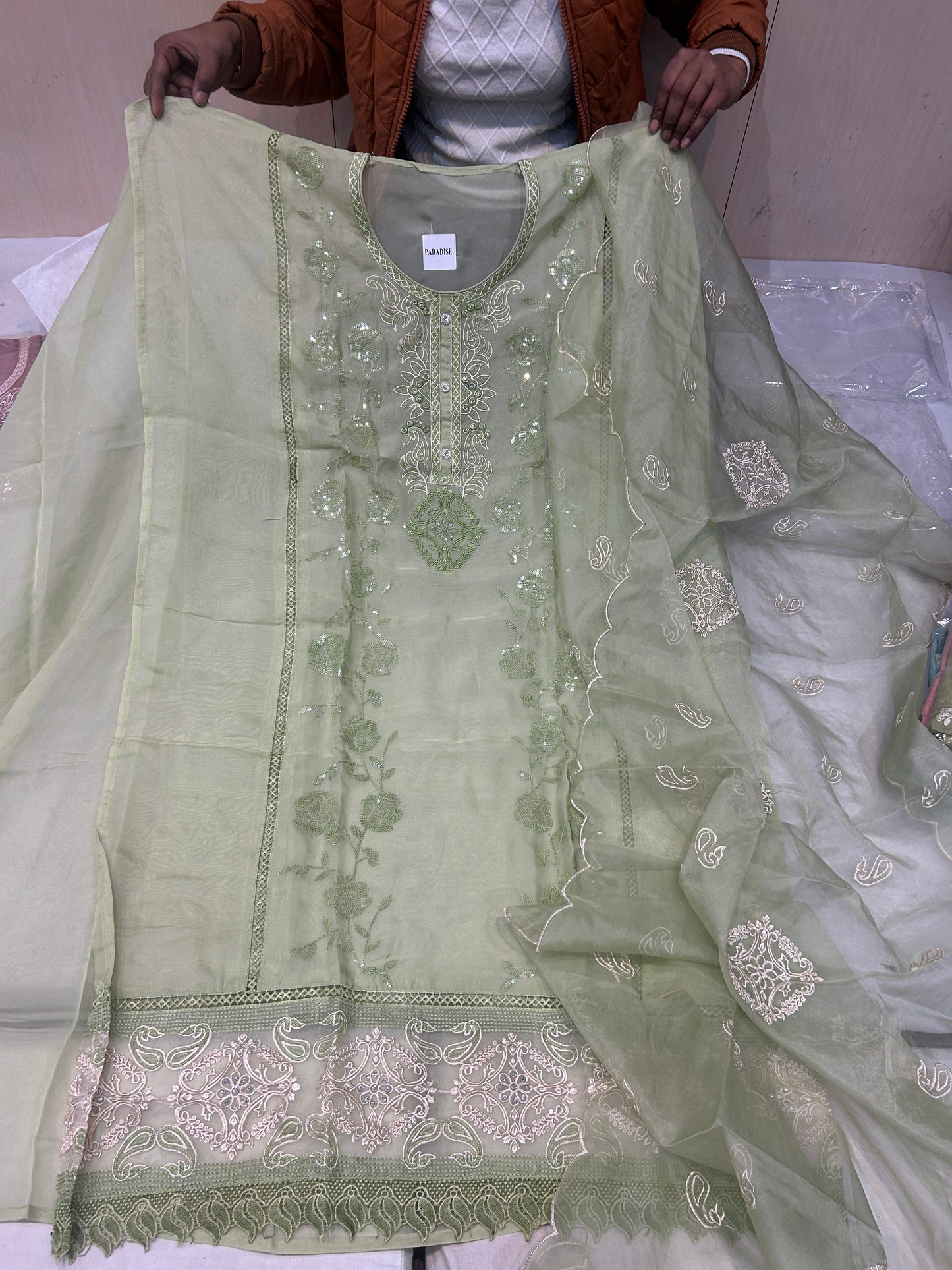 Green Fancy women Unstitched Suit