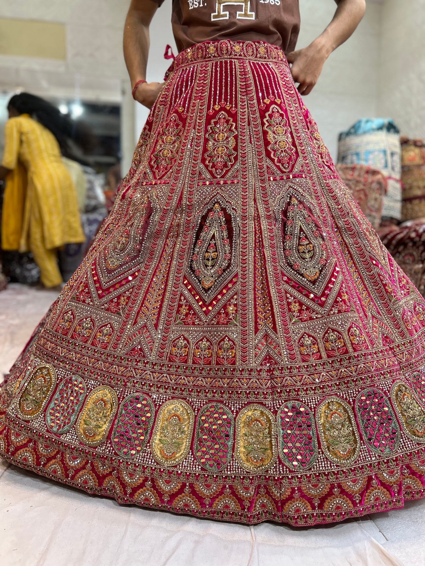 Good looking rani pink bridal lehenga