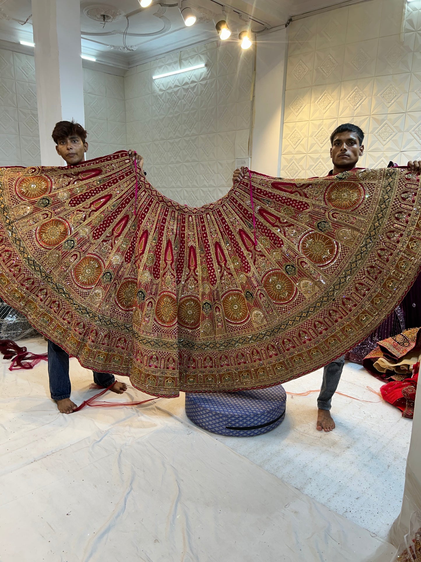 Pretty Peacock dark Rani pink Lehenga