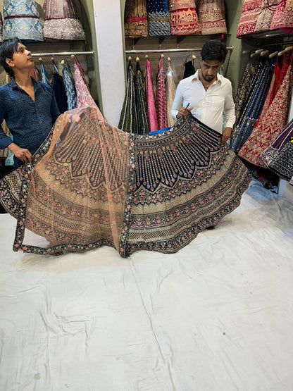 Trendy jhumka blue Lehenga