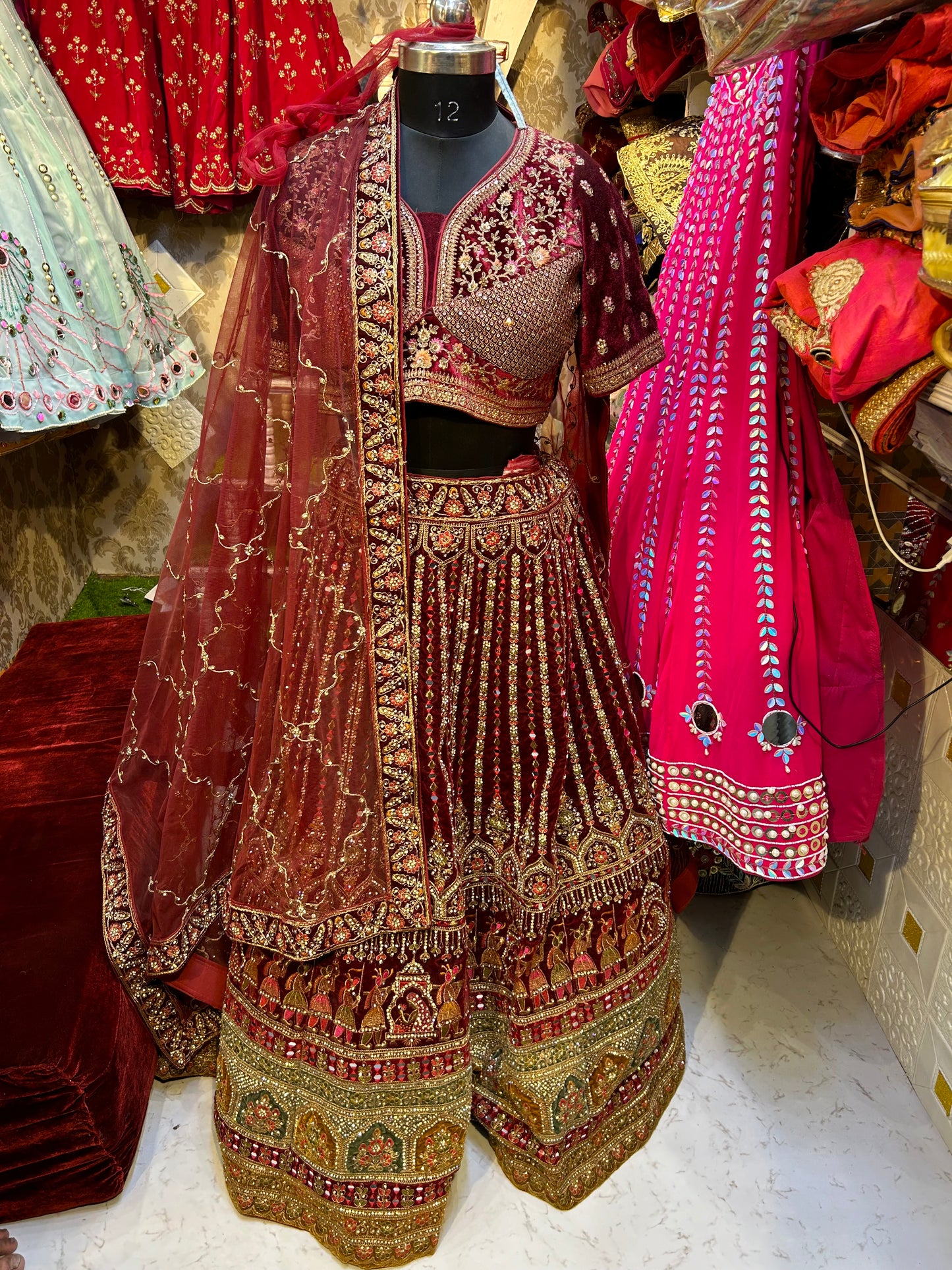 Fantástica lehenga marwari roja😍