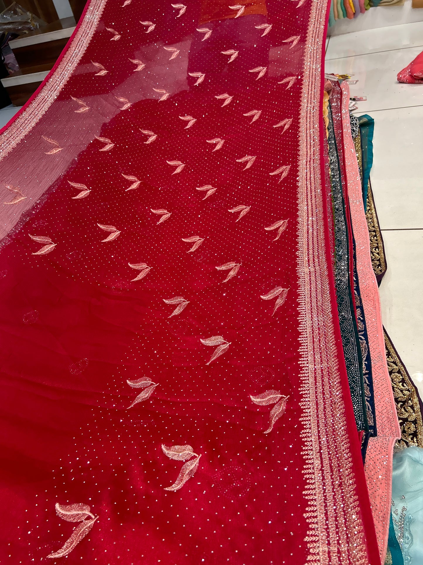 Cute red saree