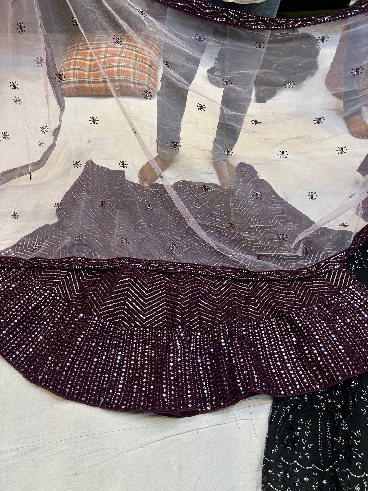 Awesome dark wine lehenga