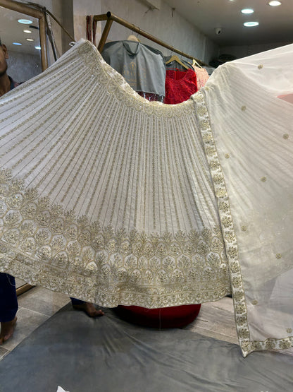 Something different white Lehenga