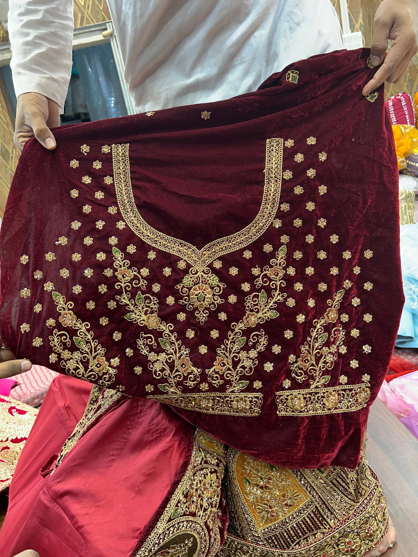 Pretty maroon bridal lehenga