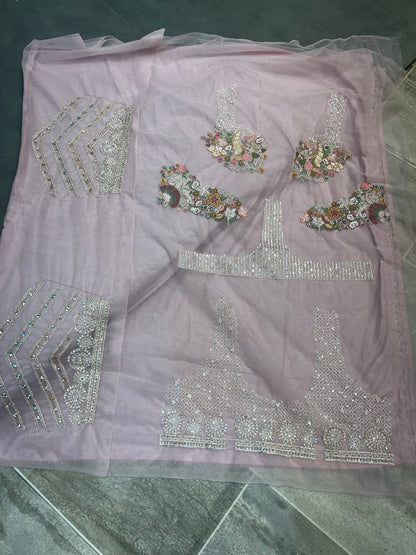 Awesome baby pink Multi Flower Lehenga