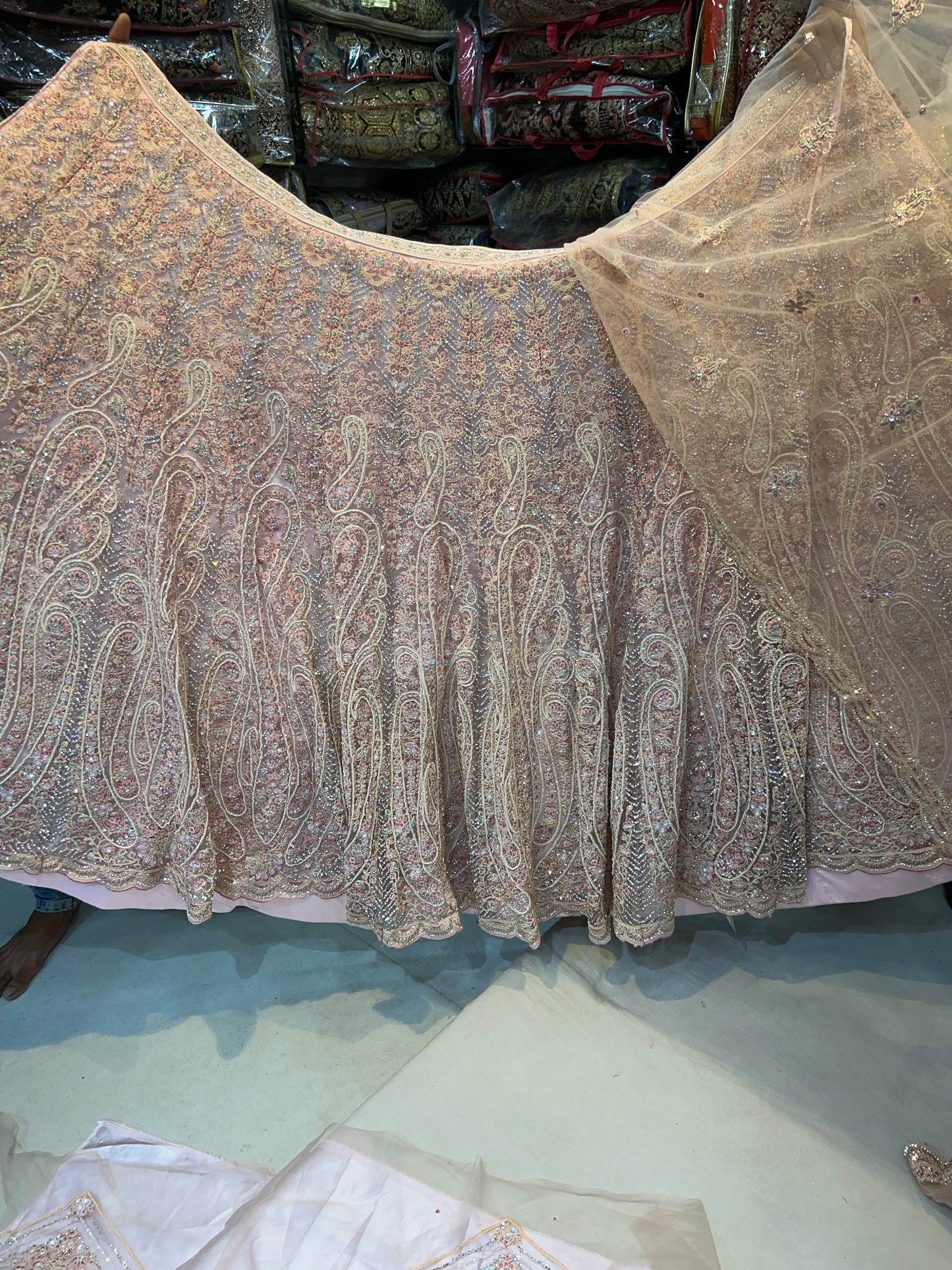 Baby pink designer lehenga