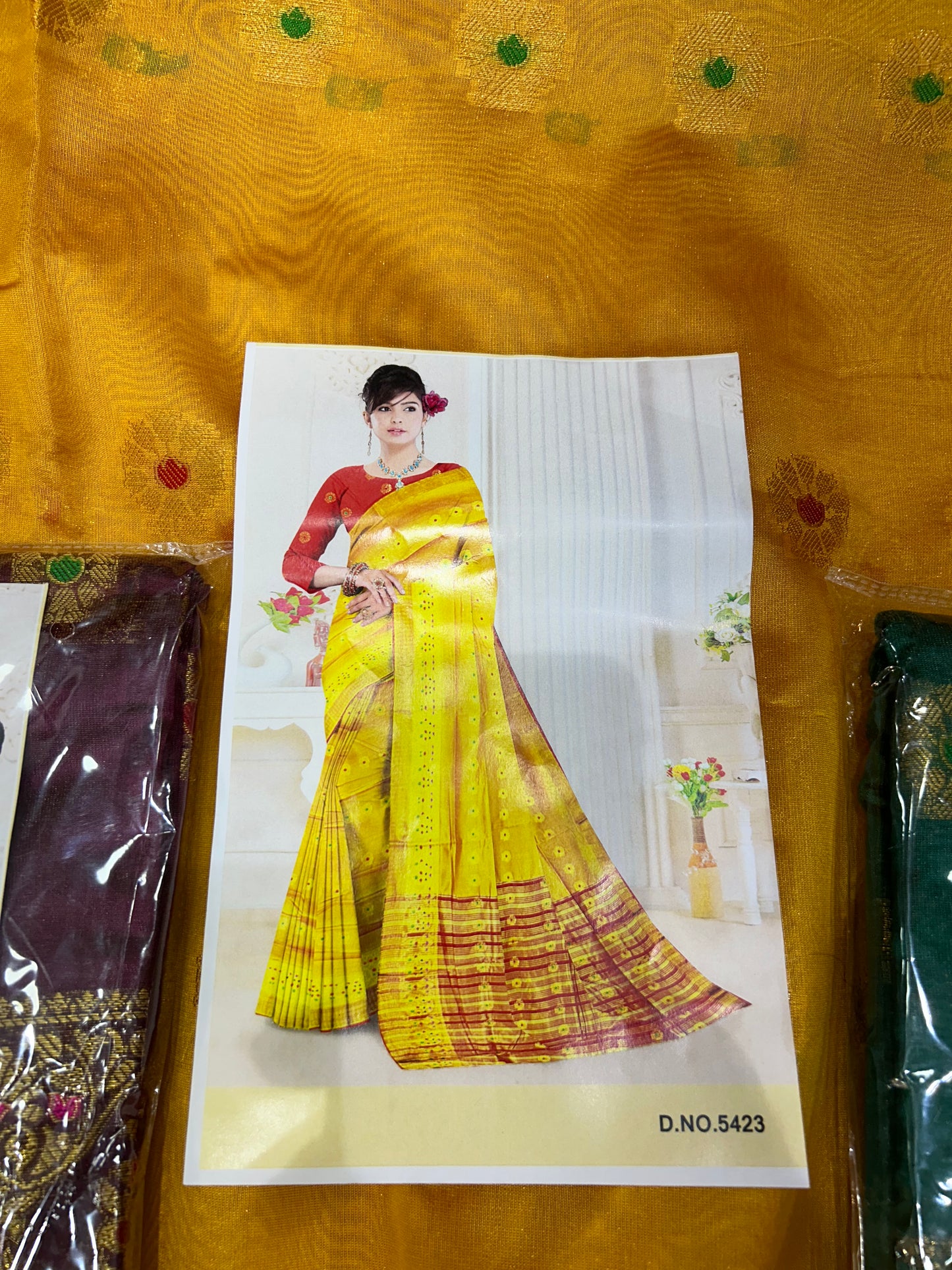 Yellow haldi mehendi saree