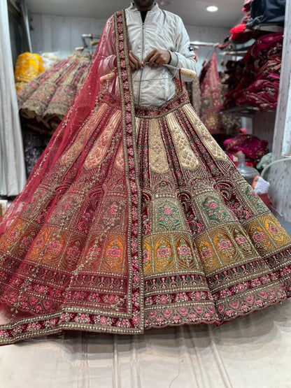 Decent maroon ball bridal lehenga