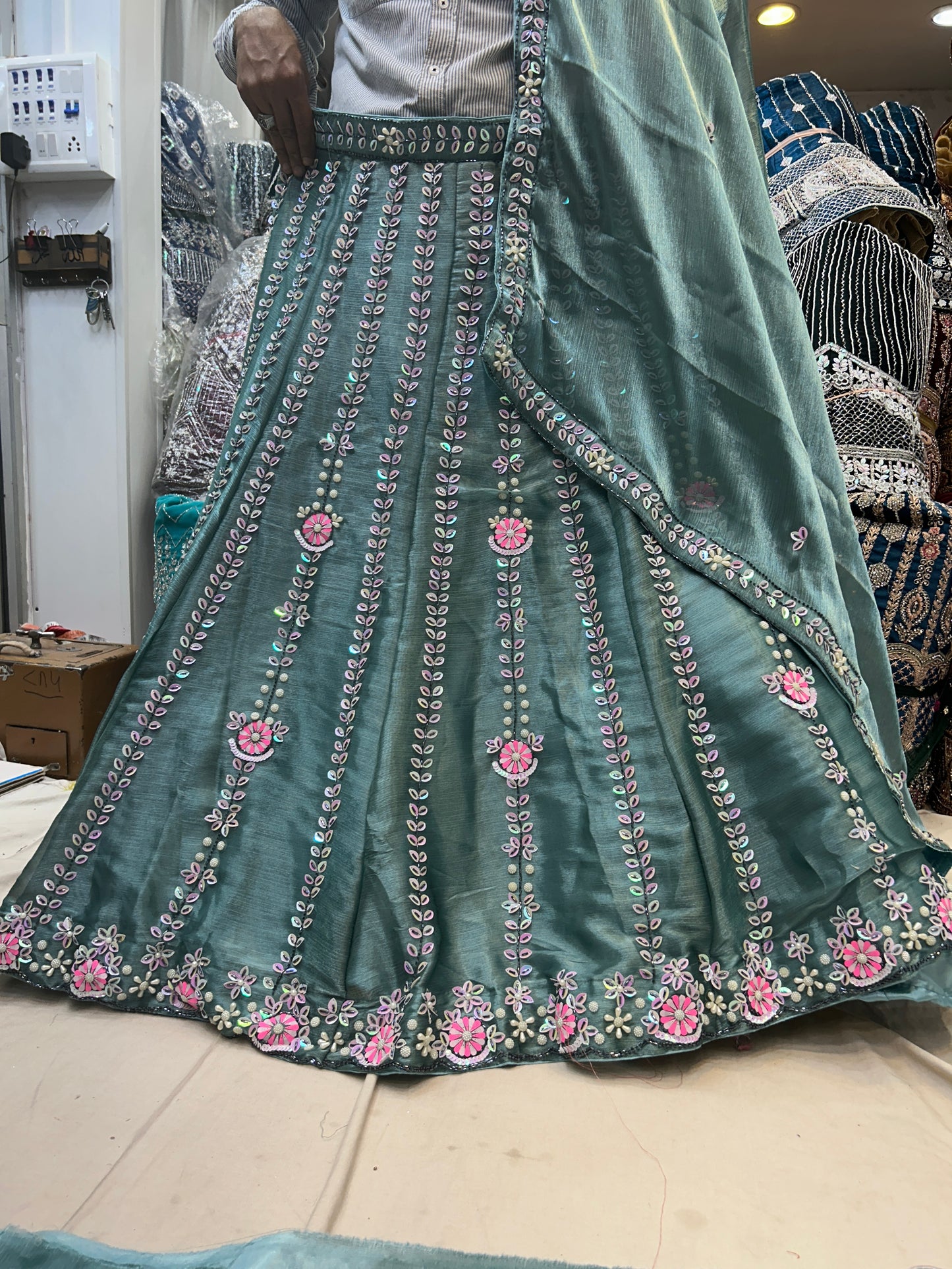 Fabulosa lehenga azul