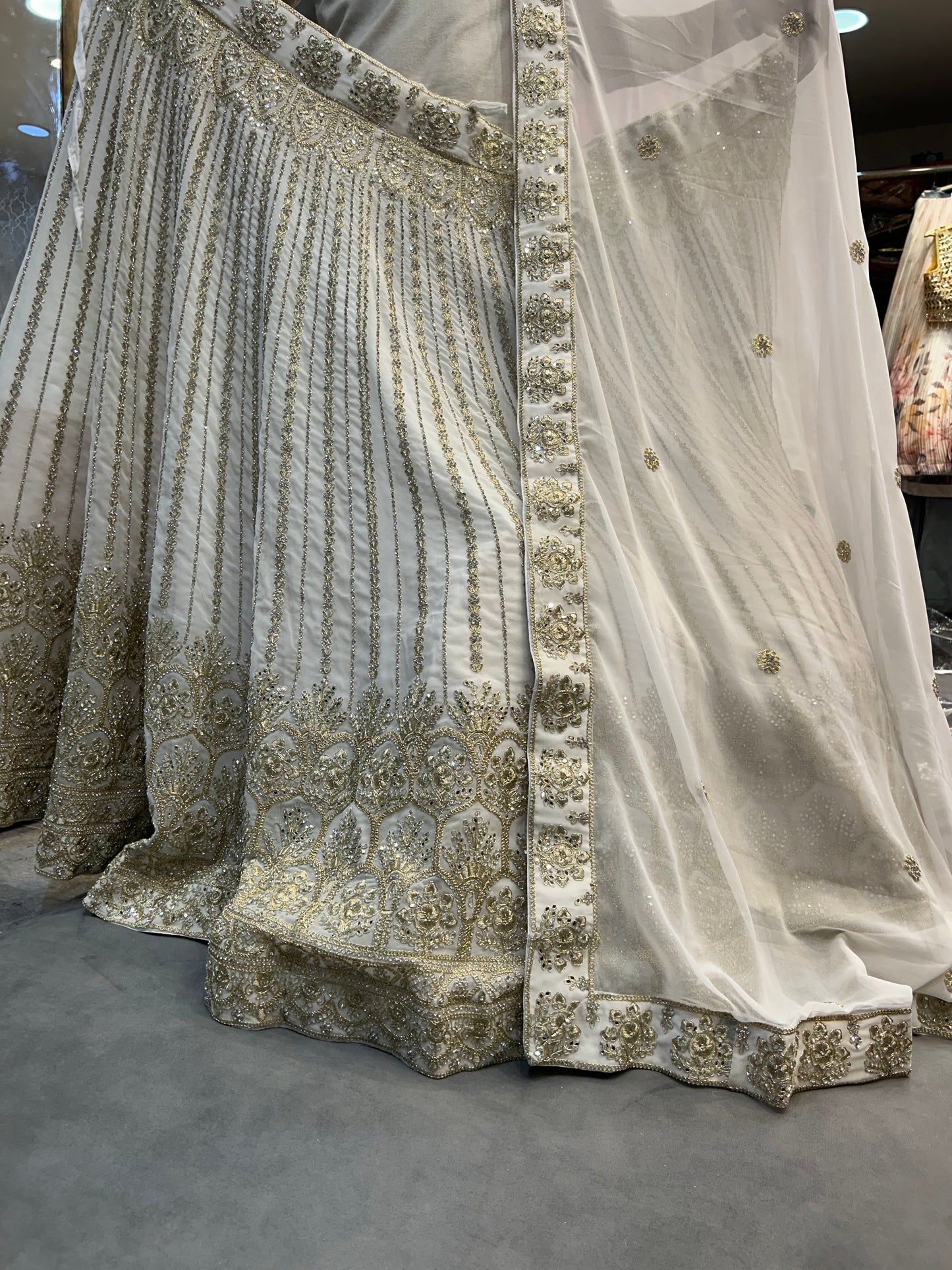 Something different white Lehenga