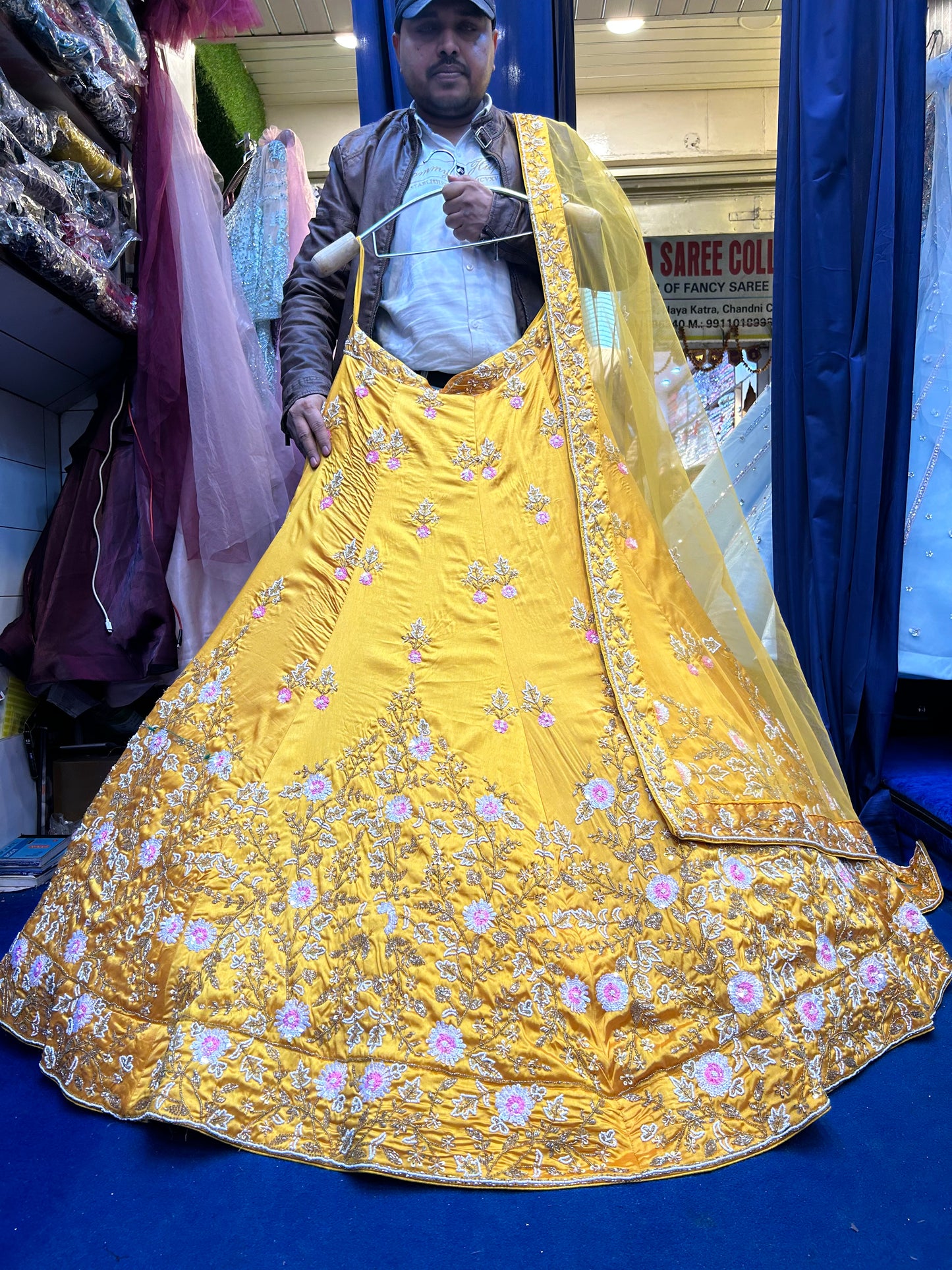 Attractive yellow haldi mehendi lehenga