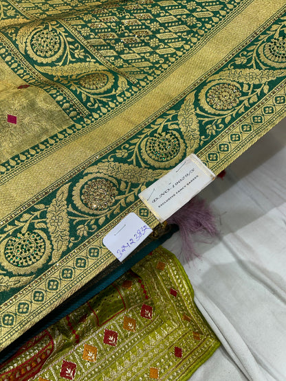 Dreamy Banarasi dark green Saree