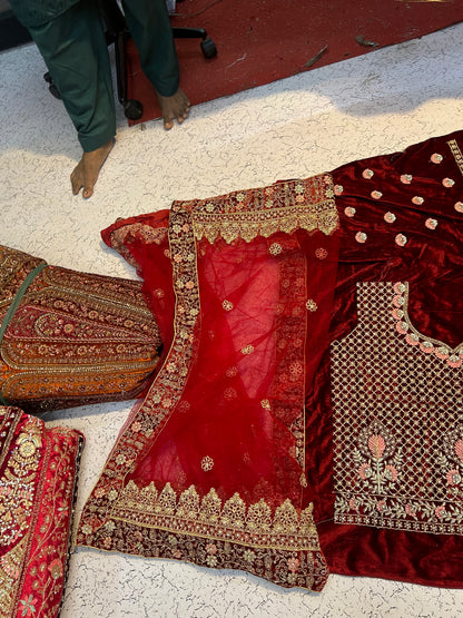 Gorgeous maroon bridal lehenga