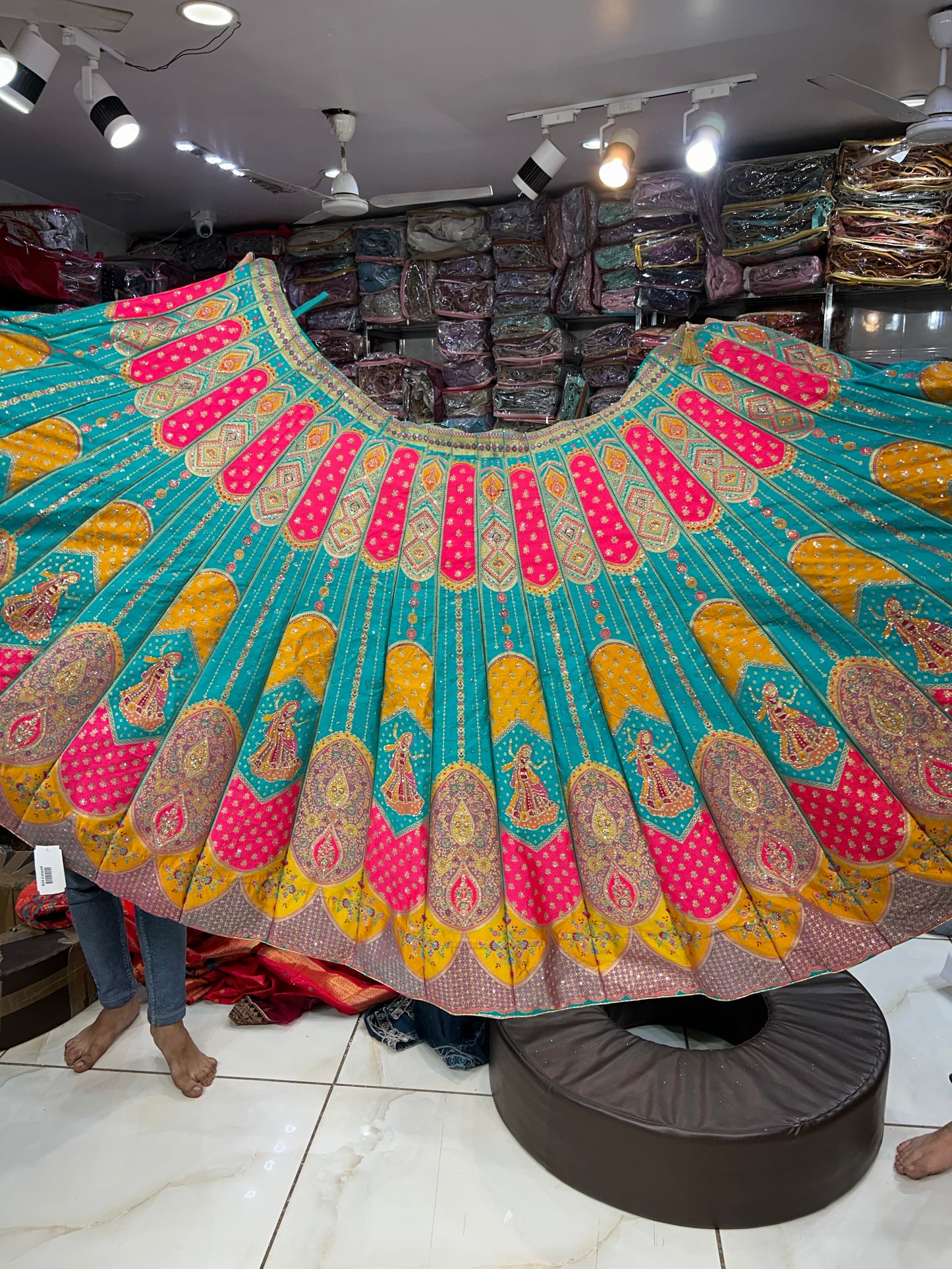 Stunning Banarasi multicolour lehenga