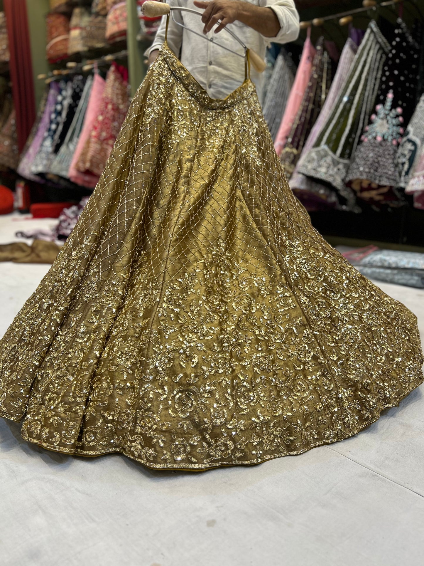 Charming golden lehenga