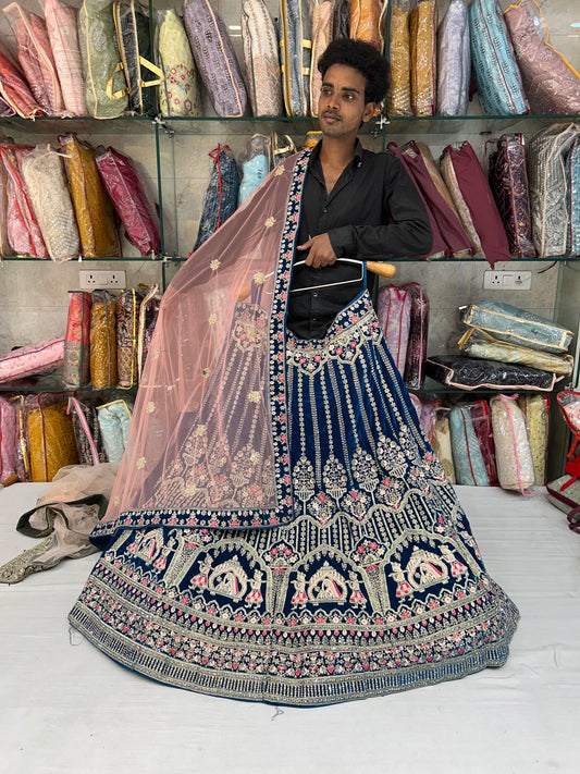 Preciosa lehenga azul