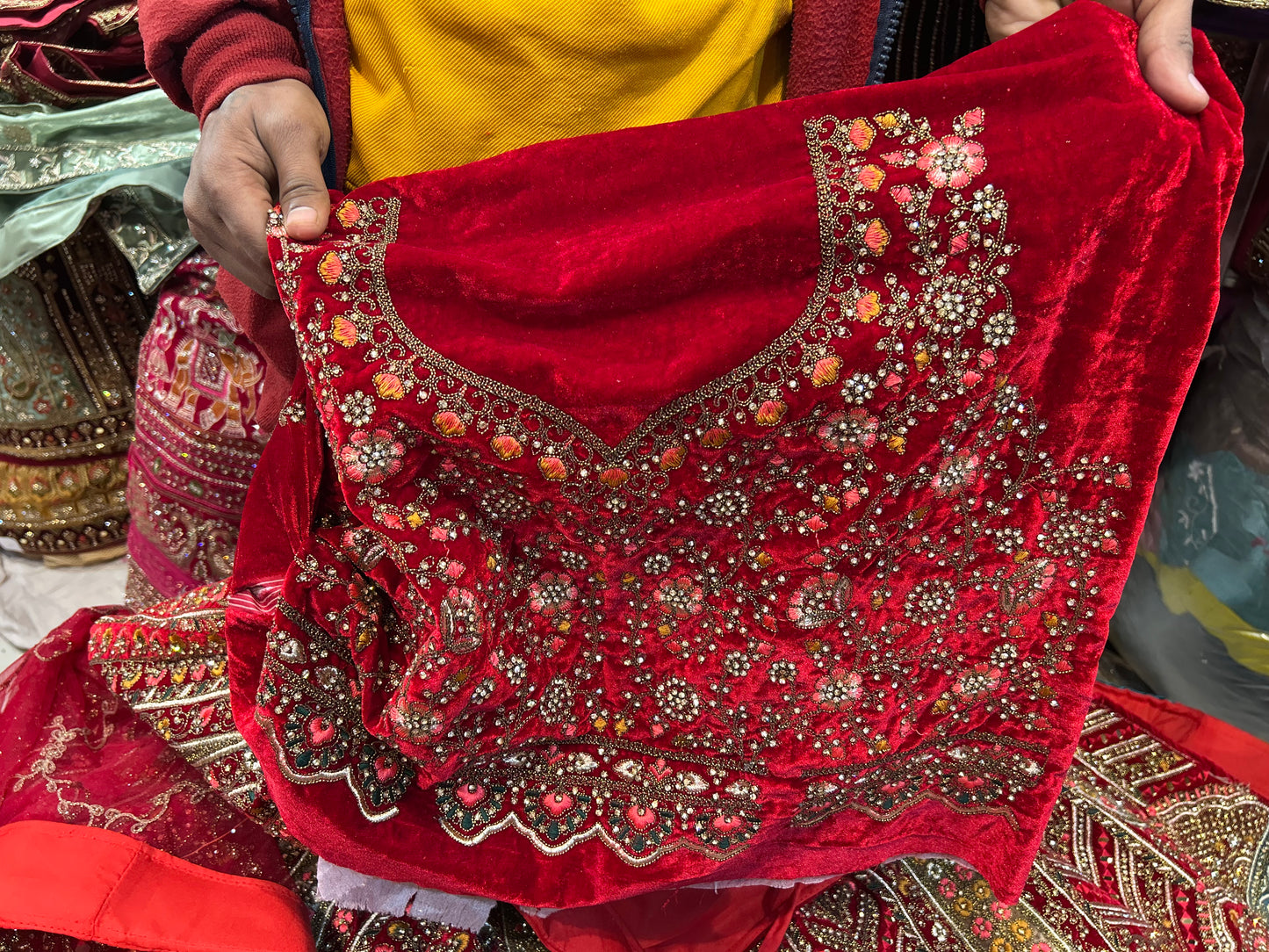 Good looking red bridal Lehenga