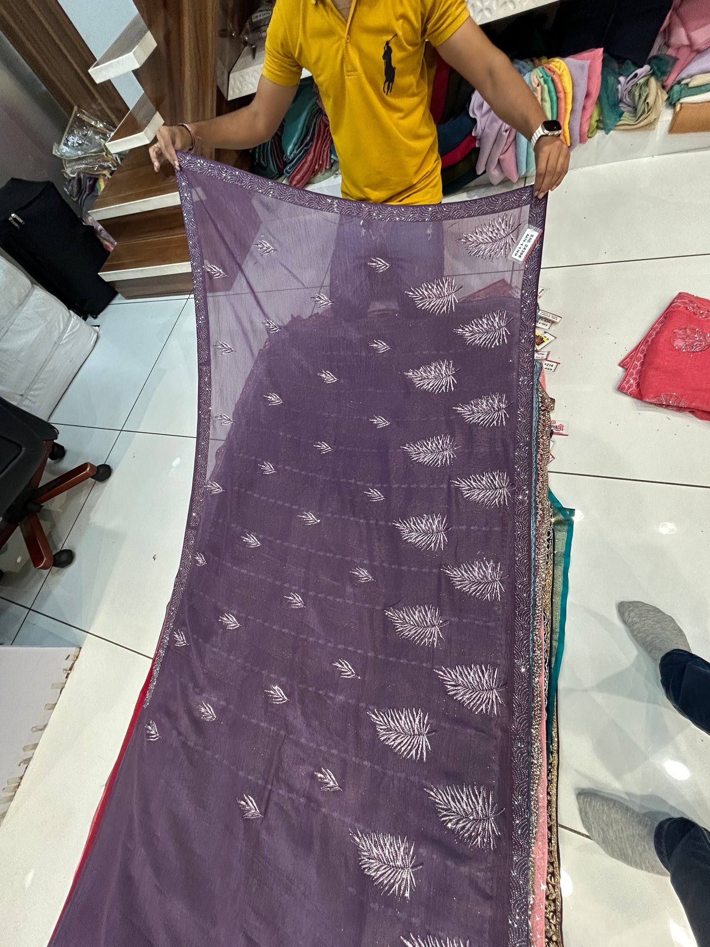 Dreamy Purple leaf saree