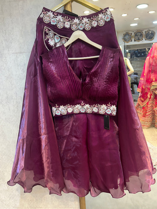 Fantástica lehenga morada