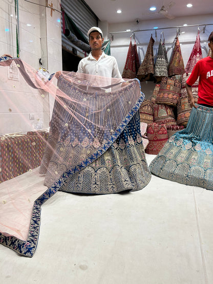 Fabulosa lehenga azul