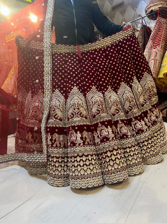 Red heavy bridal Designer Lehenga ❤️