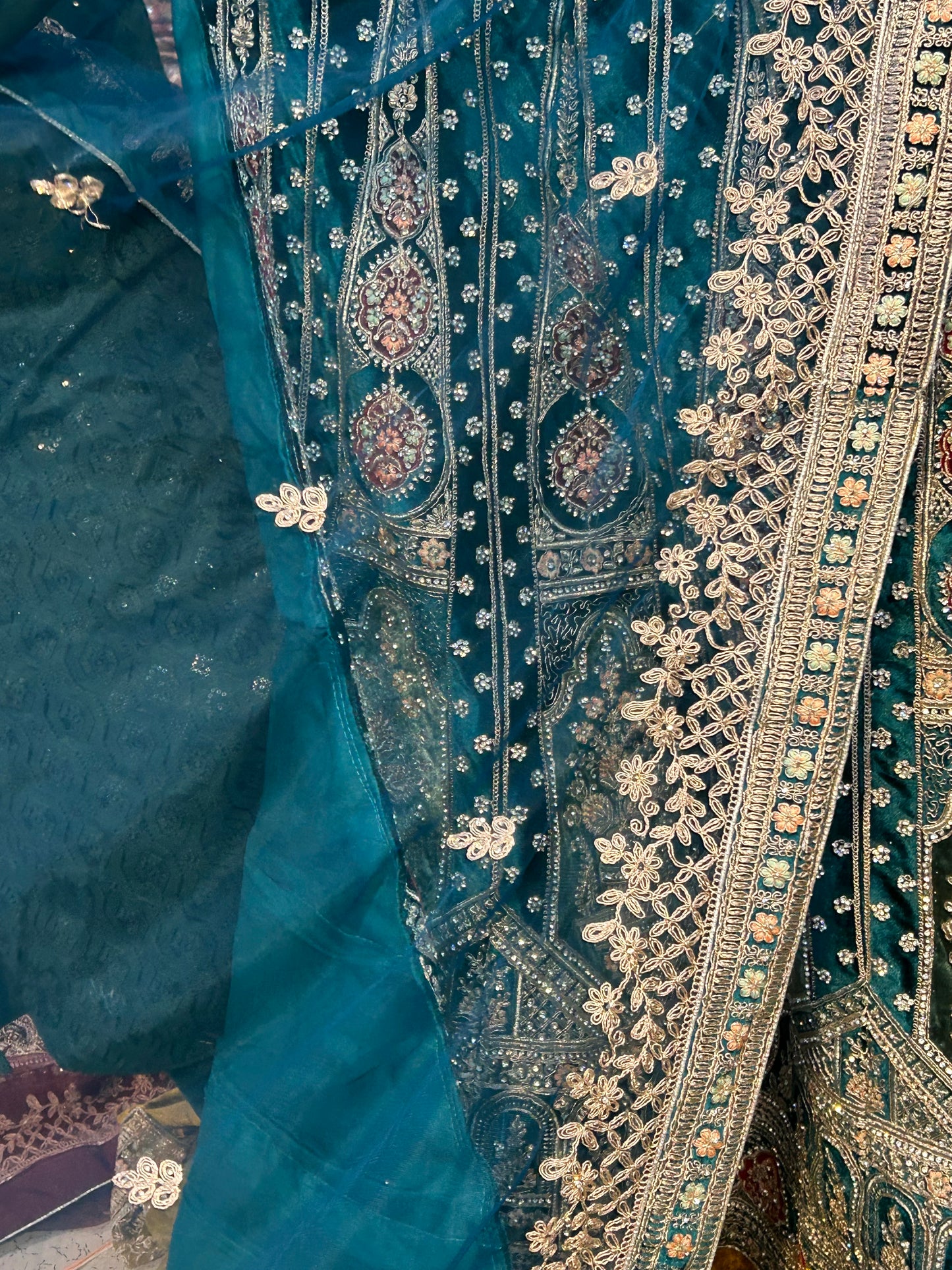 Stunning Rama blue lehenga