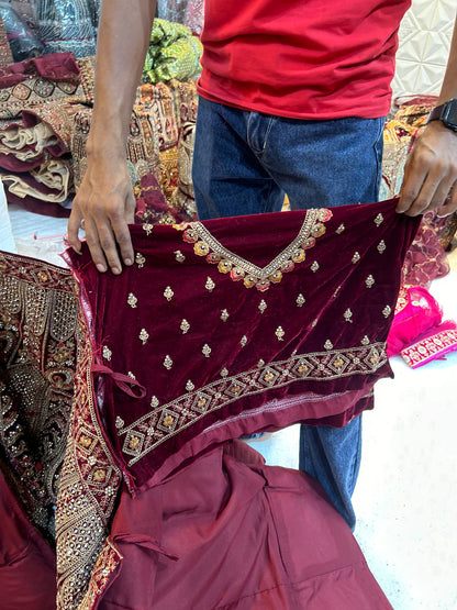 Awesome maroon bridal Lehenga