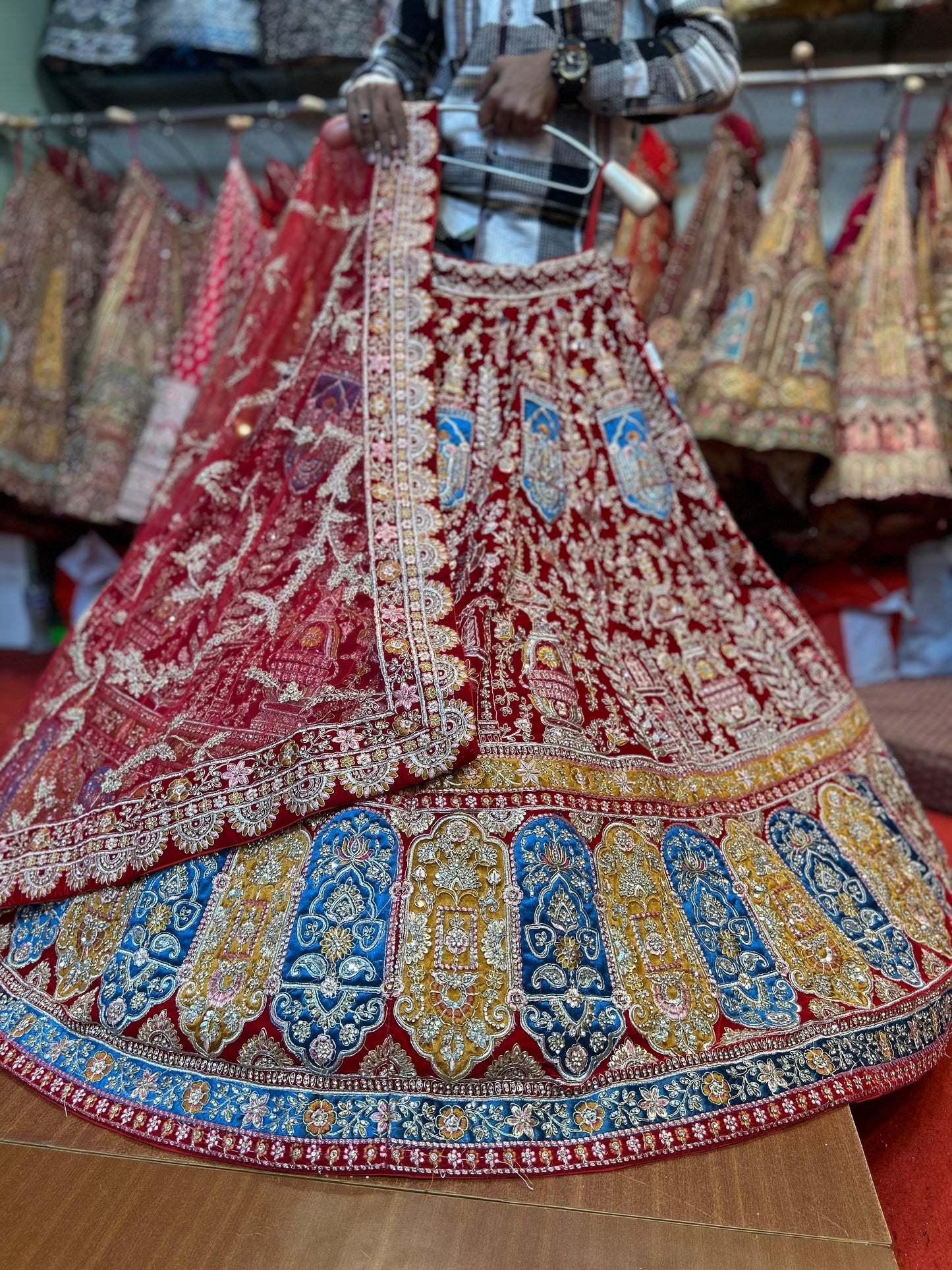 Majestic red bridal Lehenga